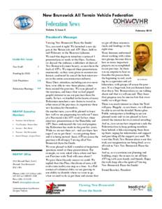 New Brunswick All Terrain Vehicle Federation  Federation News Volume 5, Issue 2  February 2010