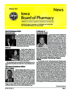 News  February 2012 Iowa Board of Pharmacy