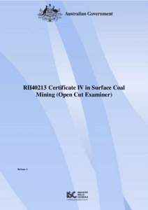 RII40213 Certificate IV in Surface Coal Mining (Open Cut Examiner)