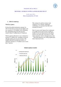 OILSEEDS, OILS & MEALS  MONTHLY SOYBEAN SUPPLY & DEMAND ROUND-UP No.08, July 2012 Date of aggregation: 15th July