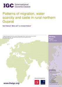 Patterns of migration, water scarcity and caste in rural northern Gujarat a b c