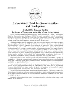 PROSPECTUS  13AUG200501453077 International Bank for Reconstruction and Development