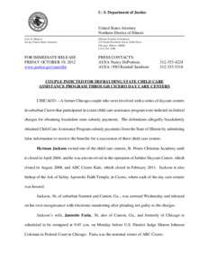 U. S. Department of Justice  United States Attorney Northern District of Illinois Gary S. Shapiro Acting United States Attorney