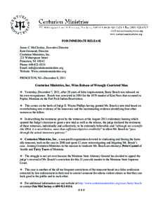 Centurion Ministries / Actual innocence / Kimberly Nees Murder