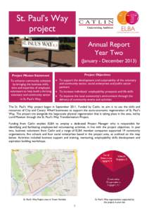 St. Paul‟s Way project Annual Report Year Two (January - December[removed]Project Objectives