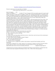 Southern Campaign American Revolution Pension Statements Pension Application of George Monroe S46060 Transcribed and annotated by C. Leon Harris State of Virginia } SS County of Fauquier }