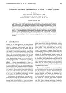 Brazilian Journal of Physics, vol. 32, no. 4, December, Coherent Plasma Processes in Active Galactic Nuclei V. Krishan