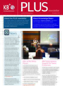 PLUS all about Knowledge Base+ newsletter November 2014