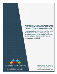 NORTH AMERICA HEALTHCARE CLOUD COMPUTING MARKET – [By Applications (EMR, PACS, RIS, RCM, APB), By Deployment (Private, Public, Hybrid), By Service (SaaS, IaaS), By Pricing (Pay-As-YouGo, Spot), By End Users (Provider, 