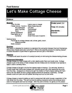 Food Science  Let’s Make Cottage Cheese Science Materials 1 pint 2% Milk