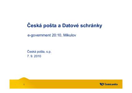 Česká pošta a Datové schránky