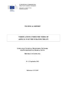 EUROPEAN COMMISSION DIRECTORATE-GENERAL FOR ENERGY Directorate D – Nuclear Energy Radiation protection  TECHNICAL REPORT