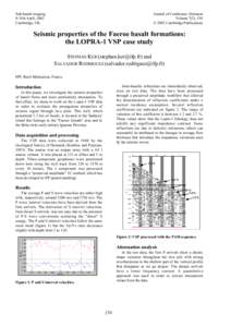 Sub-basalt imaging 9-11th April, 2002 Cambridge, UK Journal of Conference Abstracts Volume 7(2), 158