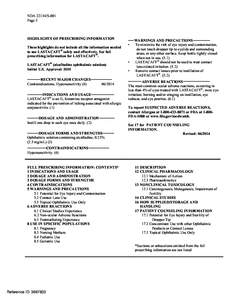 NDA[removed]S-001 Page 3 HIGHLIGHTS OF PRESCRIBING INFORMATION These highlights do not include all the information needed to use LASTACAFT® safely and effectively. See full