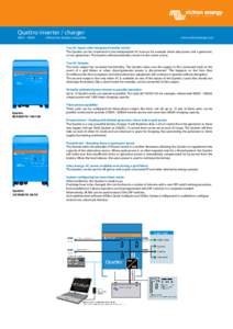 Quattro inverter / charger xxx 3kVA - 10kVA  Lithium Ion battery compatible