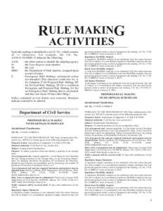 RULE MAKING ACTIVITIES Each rule making is identified by an I.D. No., which consists of 13 characters. For example, the I.D. No. AAM[removed]E indicates the following: