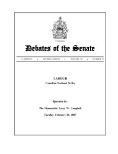 Canada / Canadian National Railway / Mediation / Marjory LeBreton / 41st Canadian Parliament / Rail transportation in the United States / Transportation in the United States / Transportation in North America