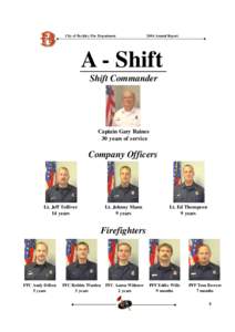 City of Beckley Fire Department[removed]Annual Report A - Shift Shift Commander