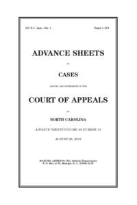 213 N.C. App.—No. 1  Pages[removed]Judicial Standards Commission Advisory Opinions