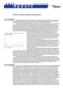 Burundi | No 2 | April to May[removed]BURUNDI | Trends in Conflict and Cooperation During the period under review the political situation in Burundi remained tense (see graph). The government had to maneuver around the mac