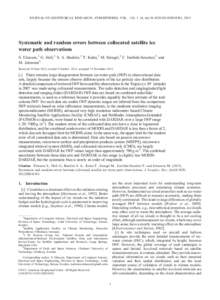 JOURNAL OF GEOPHYSICAL RESEARCH: ATMOSPHERES, VOL. 118, 1–14, doi:2012JD018381, 2013  Systematic and random errors between collocated satellite ice water path observations S. Eliasson,1 G. Holl,1 S. A. Buehler,