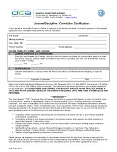 BUSINESS, CONSUMER SERVICES, AND HOUSING AGENCY • GOVERNOR EDMUND G. BROWN JR.  BOARD OF REGISTERED NURSING PO Box, Sacramento, CAPF | www.rn.ca.gov