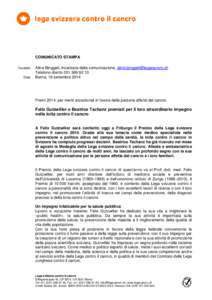 COMUNICATO STAMPA Contatto Data Aline Binggeli, Incaricata della comunicazione, [removed] Telefono diretto[removed]
