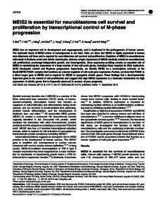 MEIS2 is essential for neuroblastoma cell survival and proliferation by transcriptional control of M-phase progression