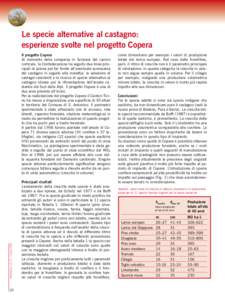 Le specie alternative al castagno: esperienze svolte nel progetto Copera Forestaviva - no[removed]marzo[removed]Il progetto Copera