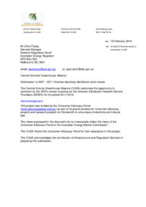 Microsoft Word - CVGA Submission to AER on Vic DSPN Regulatory Proposal[removed]doc