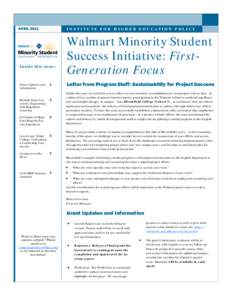Walmart Grantee Newsletter_April 2011