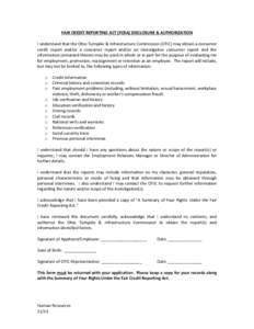 FI TPONP() TSOP(LUPST&s OI NSOfFNPI oO) TrNmUruP(OtOI uSeUPTnI STU&O I understand that the Ohio Turnpike & Infrastructure Commission (OTIC) may obtain a consumer credit report and/or a consumer report and/or an investiga