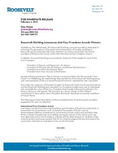 Military sociology / Politics / Roosevelt Institute / Eleanor Roosevelt / Roosevelt / Freedom from Fear / Freedom from Want / Freedom to Worship / Freedom of Speech / Four Freedoms / World War II / Franklin D. Roosevelt