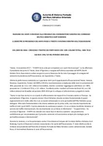 COMUNICATO STAMPA  RIUNIONE DEL NAPA A RAVENNA ALLA PRESENZA DEL COORDINATORE EUROPEO DEL CORRIDOIO BALTICO-ADRIATICO KURT BODEWIG IL SEMESTRE DI PRESIDENZA DEL NAPA PASSA A TRIESTE E RAVENNA RIENTRA NELL’ASSOCIAZIONE