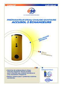 Collectif  Individuel PRÉPARATEUR D’EAU CHAUDE SANITAIRE