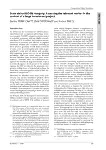 Competition Policy Newsletter  Evelina TUMASONYTĖ, Živilė DIDŽIOKAITĖ and András TARI (1) Introduction As defined in the Commission’s 2002 Multisectoral Framework on regional aid for large investment projects ()