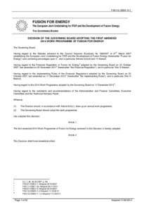Dratf -1st Amendment of the Annual Work Programme