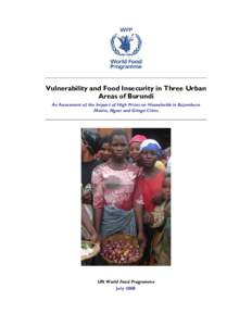 Burundi / Republics / World food price crisis / Food security / Urban agriculture / Gitega Province / Bujumbura / Cassava / Gitega / Food and drink / Africa / Food politics