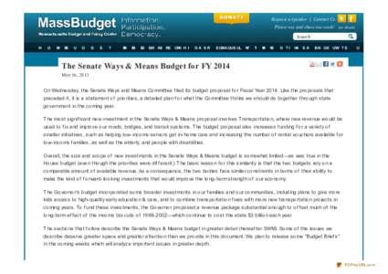The Senate Ways & Means Budget for FYMassBudget