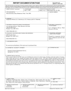 Form Approved OMB NoREPORT DOCUMENTATION PAGE  Public reporting burden for this collection of information is estimated to average 1 hour per response, including the time for reviewing instructions, searching 