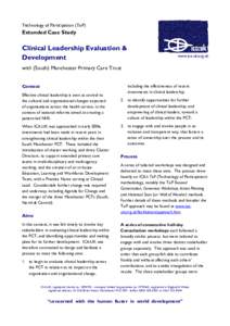 Technology of Participation (ToP)  Extended Case Study Clinical Leadership Evaluation & Development