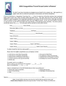 Microsoft Word - ADA Competition Travel Grant Letter of Intent-rev1.doc