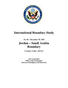 IBS No[removed]Jordan (JO) & Saudi Arabia (SA) 1965