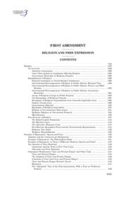 FIRST AMENDMENT RELIGION AND FREE EXPRESSION CONTENTS Page  Religion .......................................................................................................................................