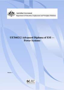 UET60212 Advanced Diploma of ESI — Power Systems