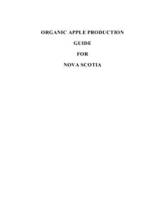 Organic Apple Production Guide for Nova Scotia