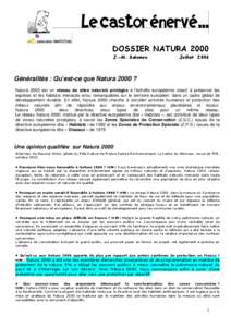 DOSSIER NATURA 2000 J.-M. Salomon Juillet[removed]Généralités : Qu’est-ce que Natura 2000 ?