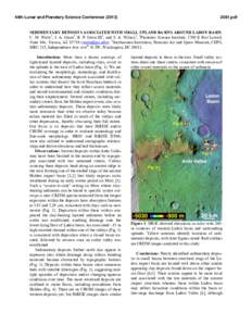 44th Lunar and Planetary Science Conferencepdf SEDIMENTARY DEPOSITS ASSOCIATED WITH SMALL UPLAND BASINS AROUND LADON BASIN. C. M. Weitz1, J. A. Grant2, R. P. Irwin III2, and S. A. Wilson2, 1Planetary Scienc