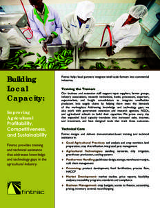 Building Local Capacity: Improving Agricultural Profitability,