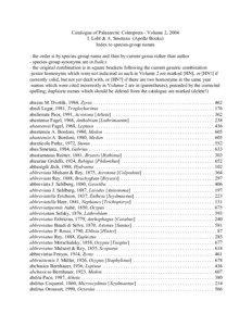 Catalogue of Palaearctic Coleoptera - Volume 2, 2004 I. Lobl & A. Smetana (Apollo Books) Index to species-group names